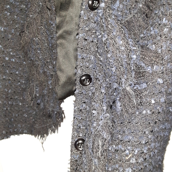 Armani collezioni black tweed fringe blazer - Picture 9 of 9